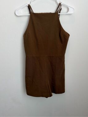 Maeve Tan Strappy micro romper‎